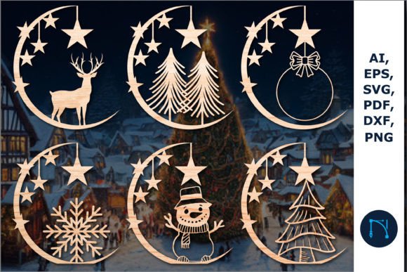 Christmas Star Ornaments SVG Bundle for Festive Branding