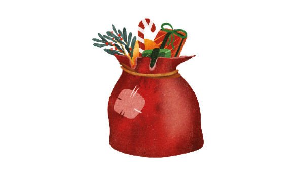 Farmhouse Christmas - Christmas Bag, Watercolor