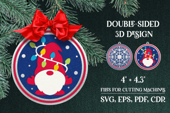 Gnome with Garland Christmas Ornament for Festive Branding