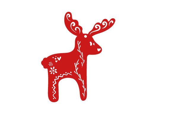 Intricate Cut Christmas Ornament - Scandinavian Reindeer for Intricate Cuts