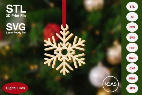 Snowflake Christmas Tree Decoration 2 for Home Decor