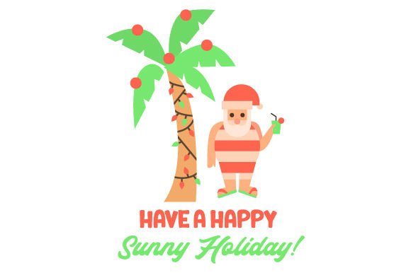 Tropical Christmas - Have a Happy Sunny Holiday for Modern Branding